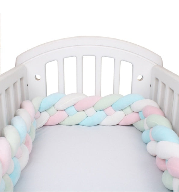 4 Strand Braided Crib Fence Pad. Avail. in asst'd color scheme and sizes.